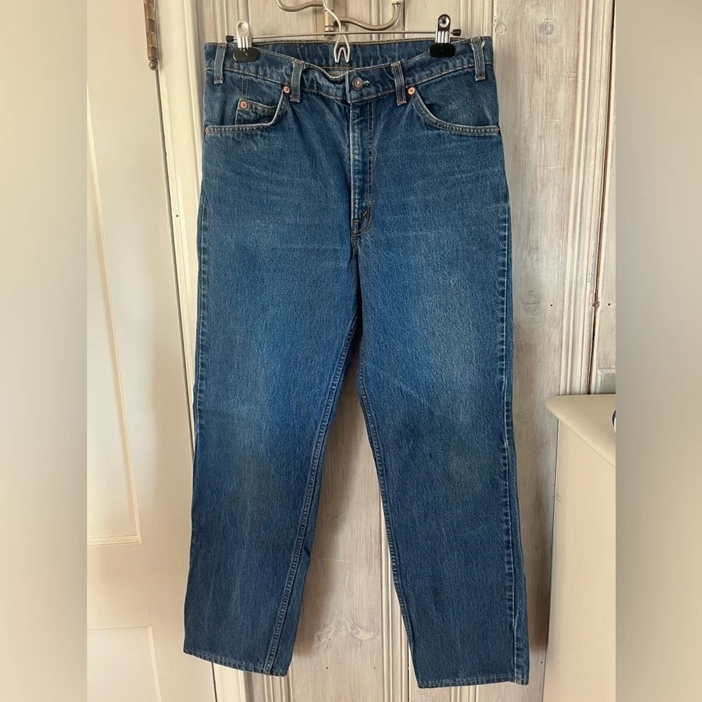 VINTAGE ORANGE TAB 509 LEVIS men's denim jeans 34'' 34'' made in USA zip fly